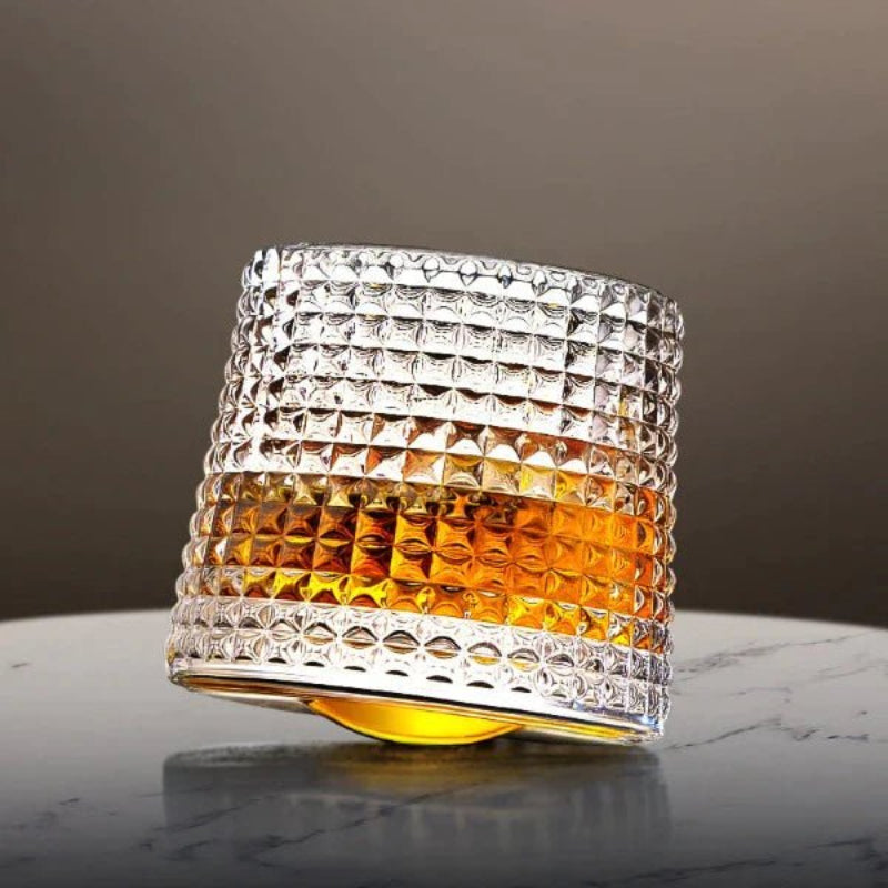 Revolving Crystal Tumbler Set for Whiskey Enthusiasts