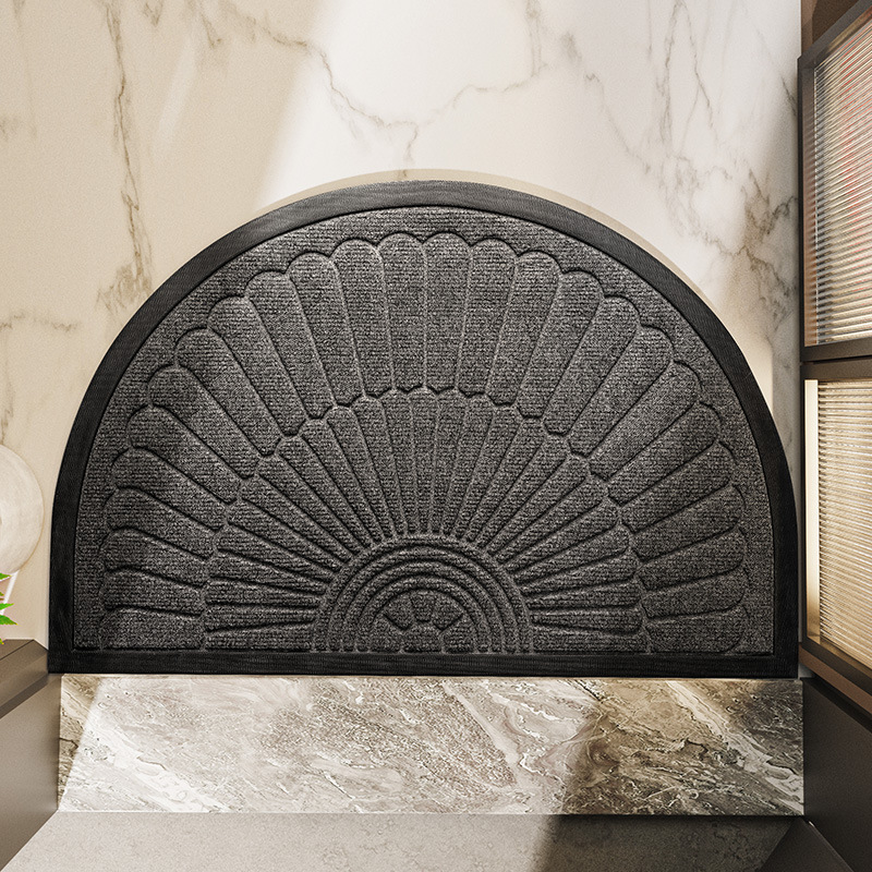 Elegant Non-Slip Semi-Circle Entrance Rug - Reliable Welcome Mat