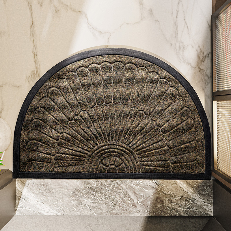 Elegant Non-Slip Semi-Circle Entrance Rug - Reliable Welcome Mat
