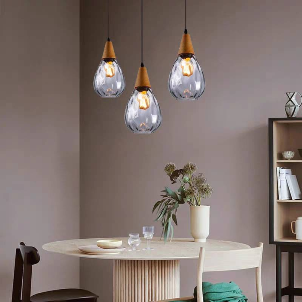 LUMINOUS - Vintage Glass Teardrop Pendant Light for Cozy Spaces