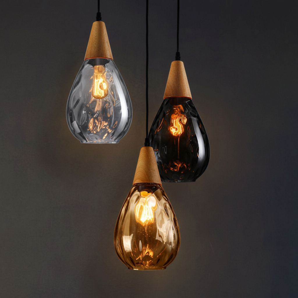 LUMINOUS - Vintage Glass Teardrop Pendant Light for Cozy Spaces
