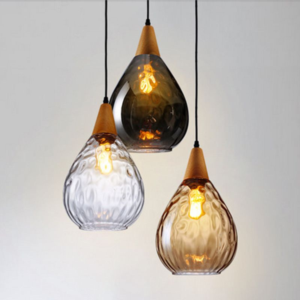 LUMINOUS - Vintage Glass Teardrop Pendant Light for Cozy Spaces