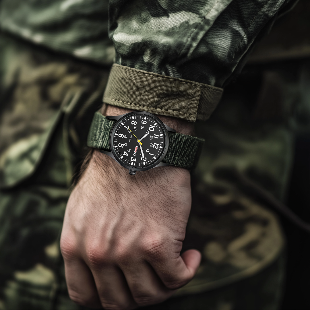 Adventure-Ready Men's Watch with Waterproof Steel Finish