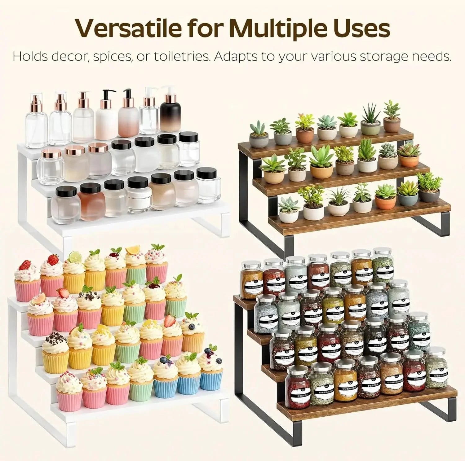 Rustic Wall-Mounted Spice Organizer with Charming Design