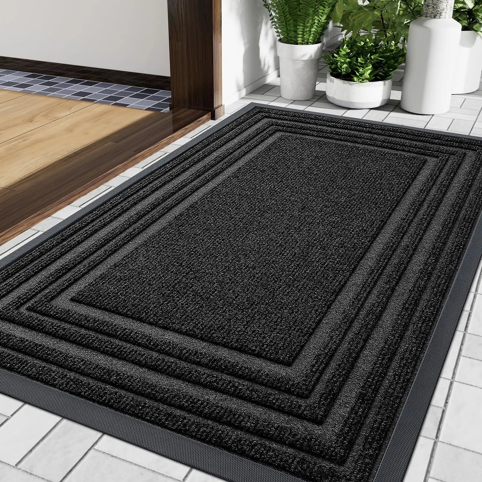 Durable Non-Slip Entrance Mat Crafted from Natural Rubber