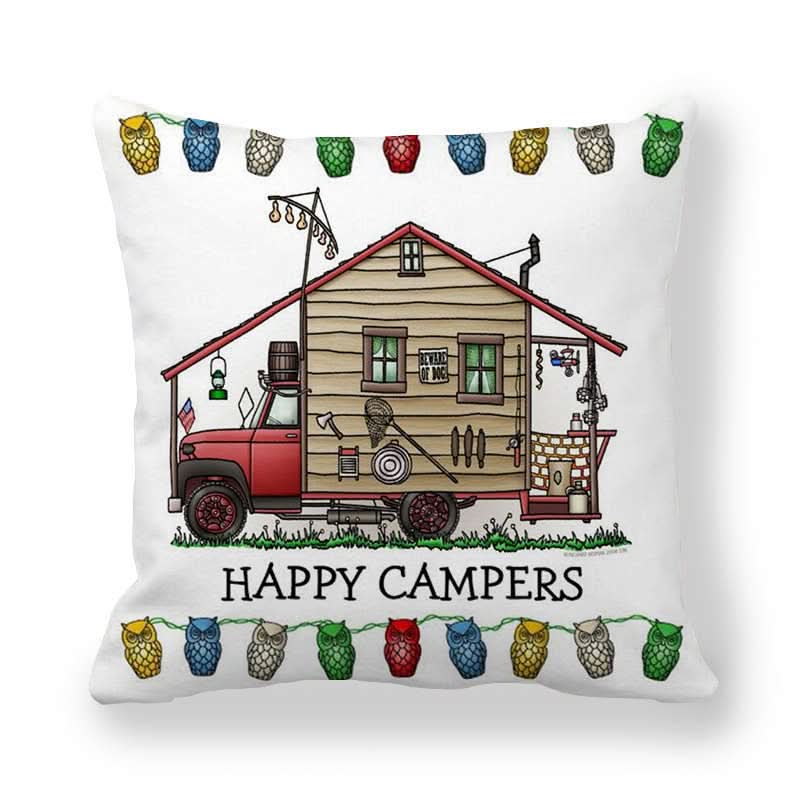 Owl Print Camping Cushion Cover for Comfortable Outdoor Decor