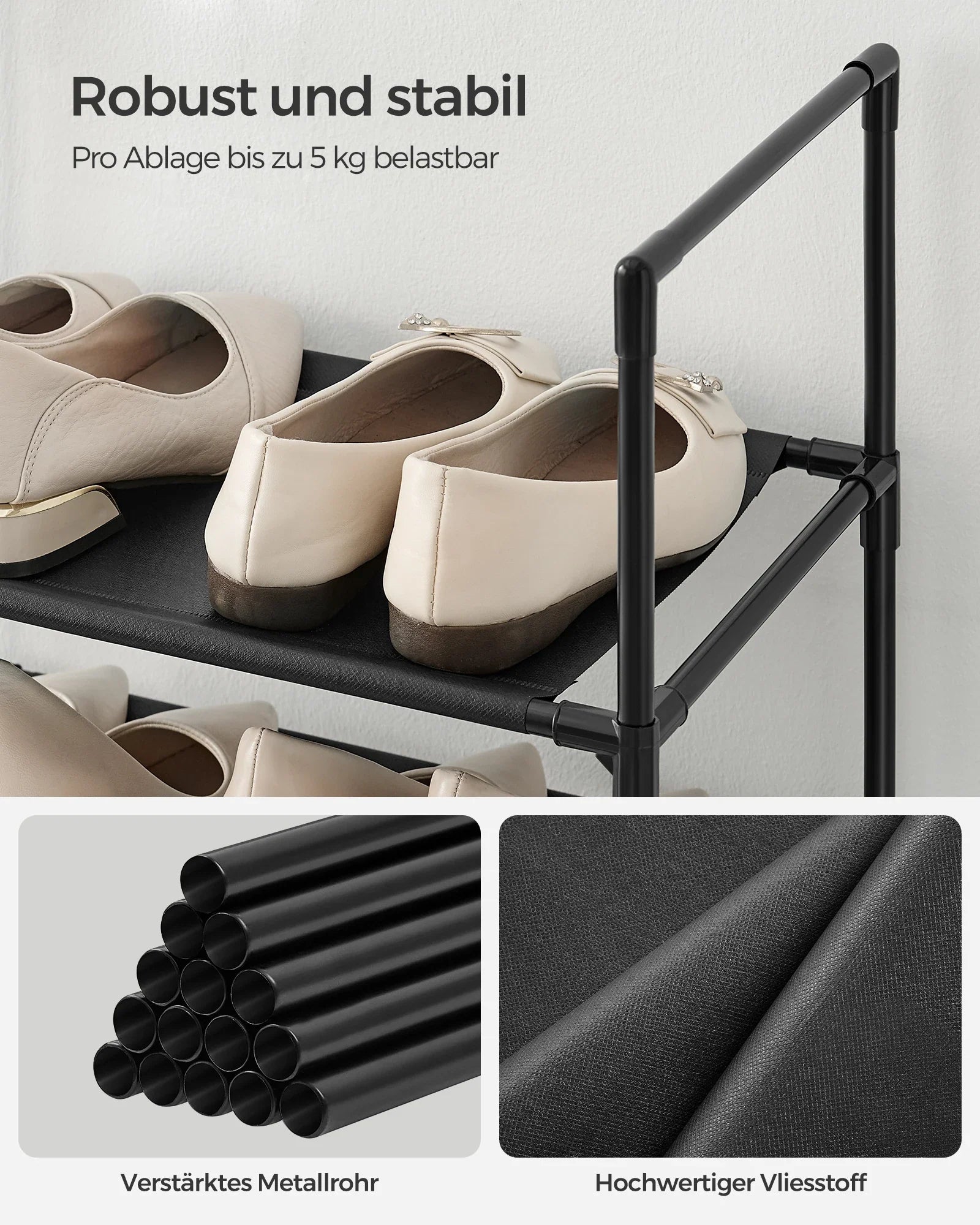 Slim Metal Shoe Rack | Space-Saving Storage Solution