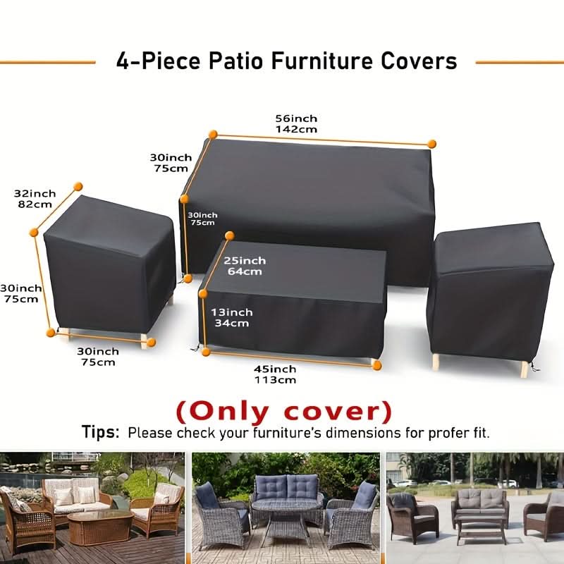 4-Piece Set for Patio Furniture Protection