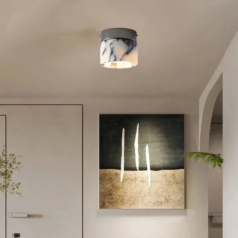 Nordic Marble Cylinder Ceiling Light with LED