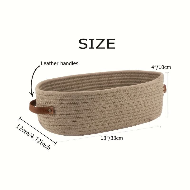 Oval Woven Basket for Bathroom Storage and Organization