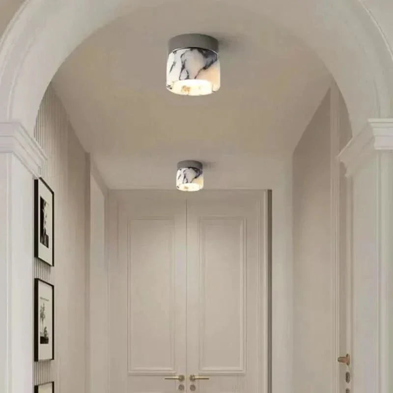 Nordic Marble Cylinder Ceiling Light with LED