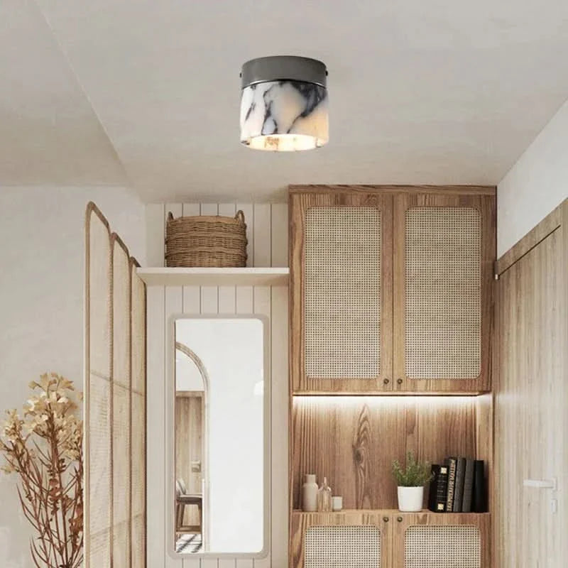 Nordic Marble Cylinder Ceiling Light with LED