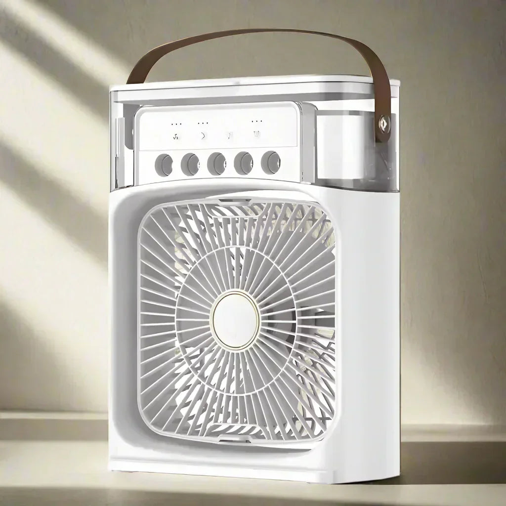 Versatile Desktop Air Cooler with Humidifier and LED Light