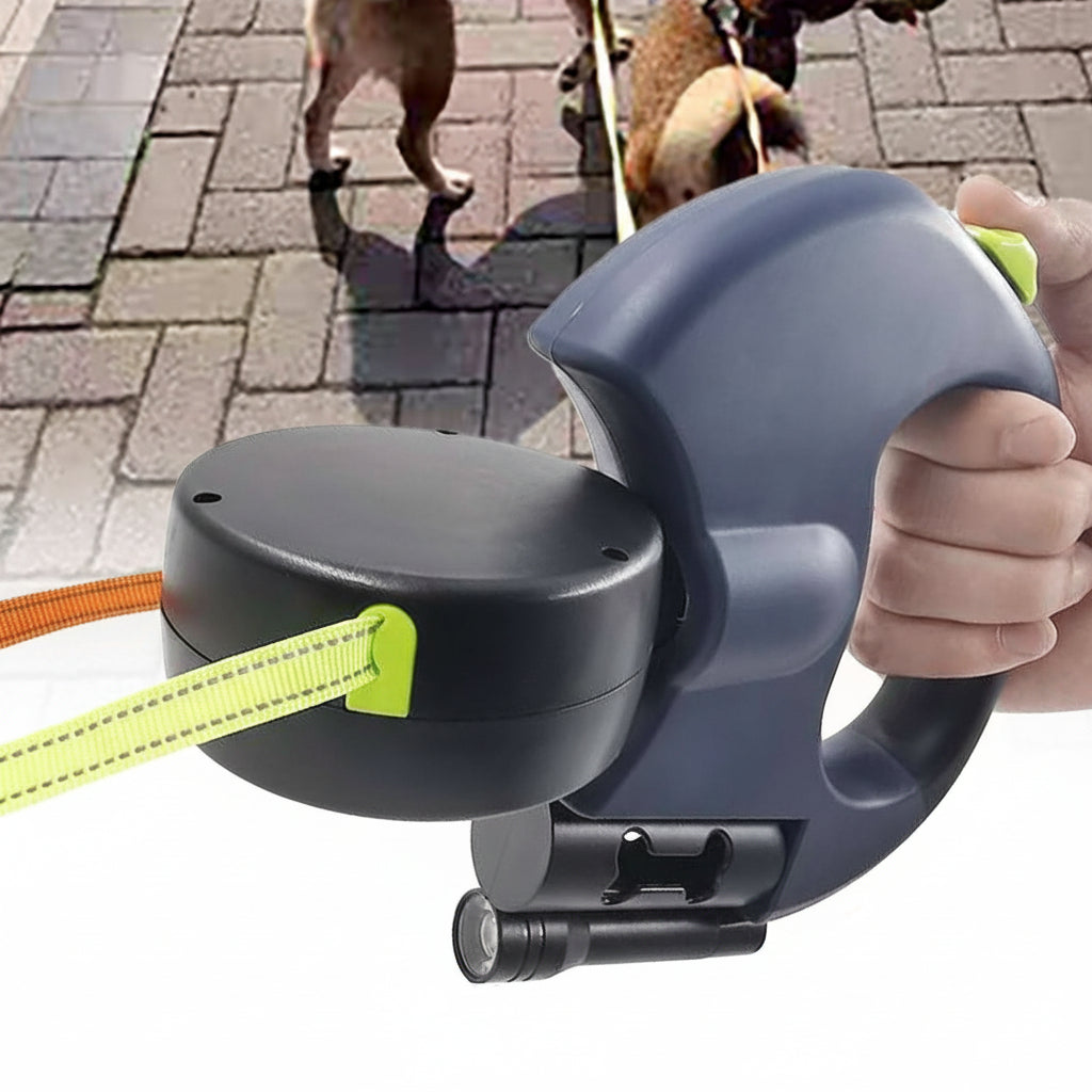 Dual Dog Walking Leash with Built-in LED Light
