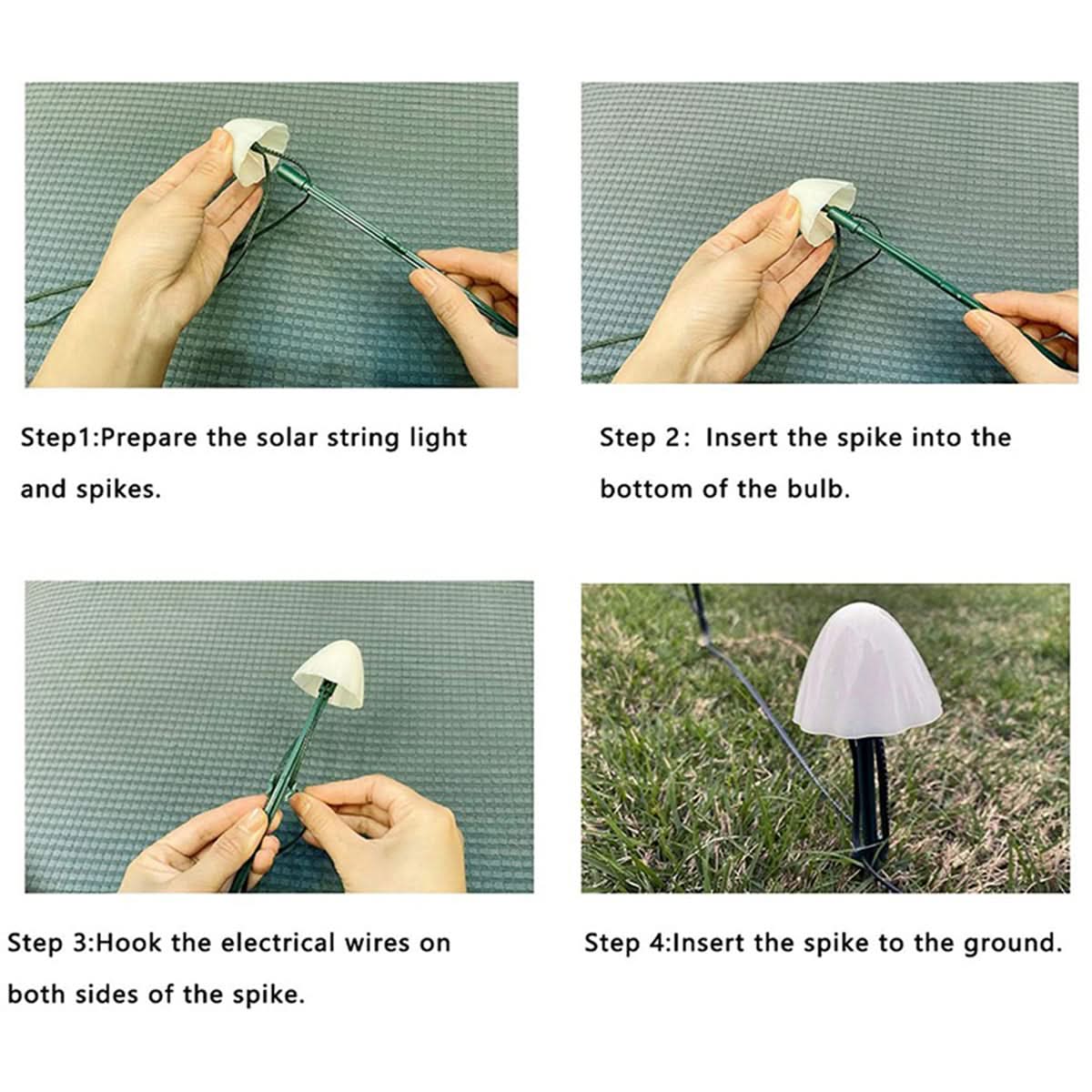 Solar Fairy Lights – Mushroom Design for Garden Decoration