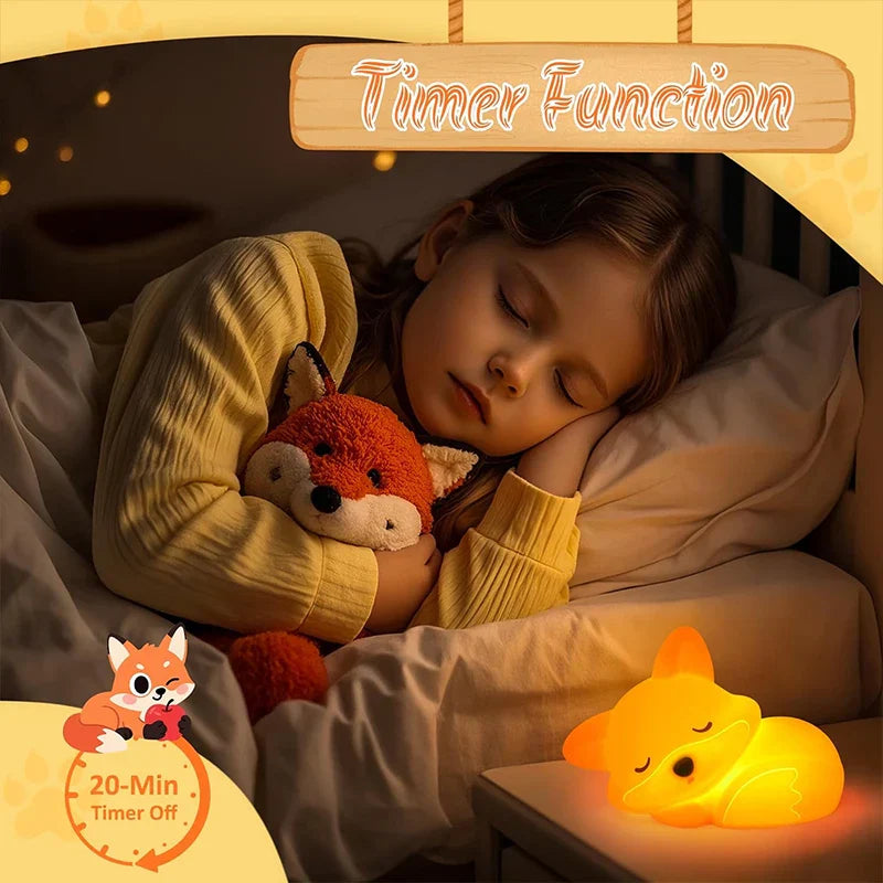 Cozy Glow Fox Night Light | Rechargeable & Dimmable | Perfect Gift