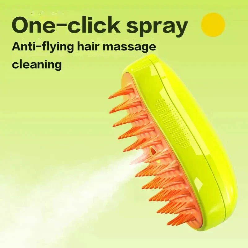 3-in-1 Cat Grooming Brush with Steam – Coat Care and Massage
