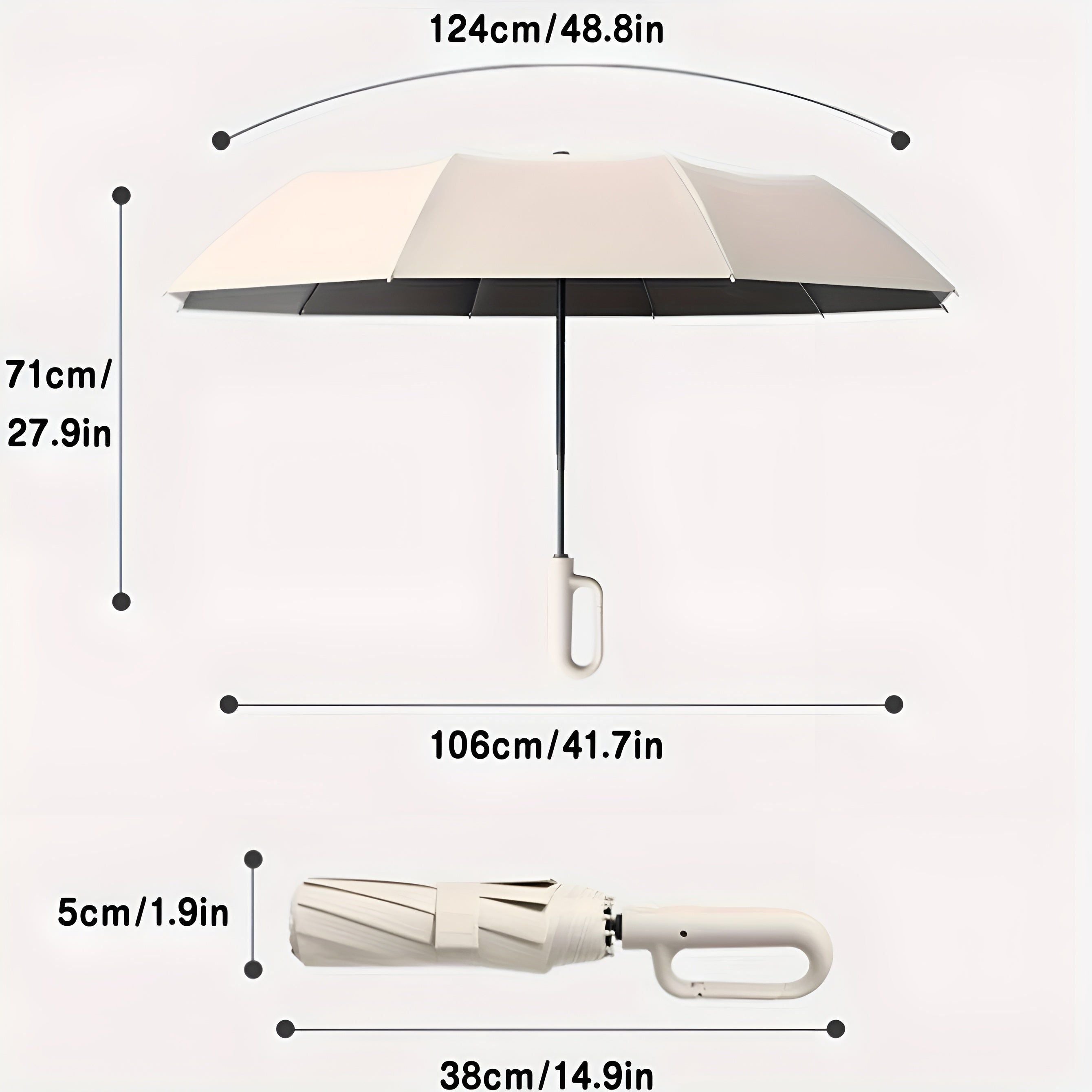 Compact Automatic Folding Umbrella with Easy Grip Handle