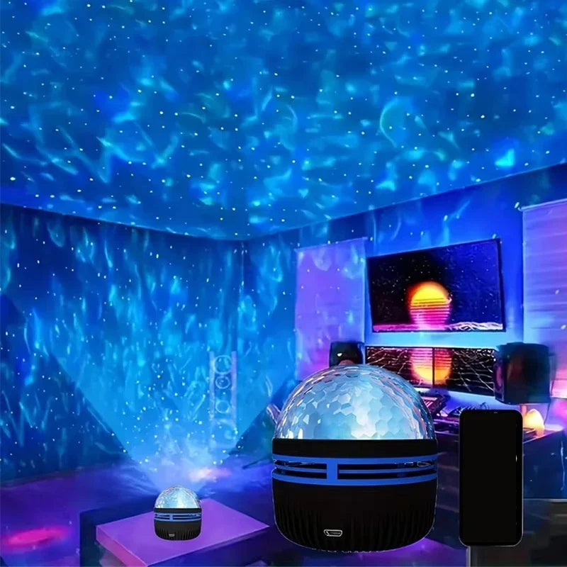 Aurora Glow Projector | Sync with Music & Remote Control | Mood Lighting | USB Rechargeable | 7.8Γ7.8Γ8.7 cm
