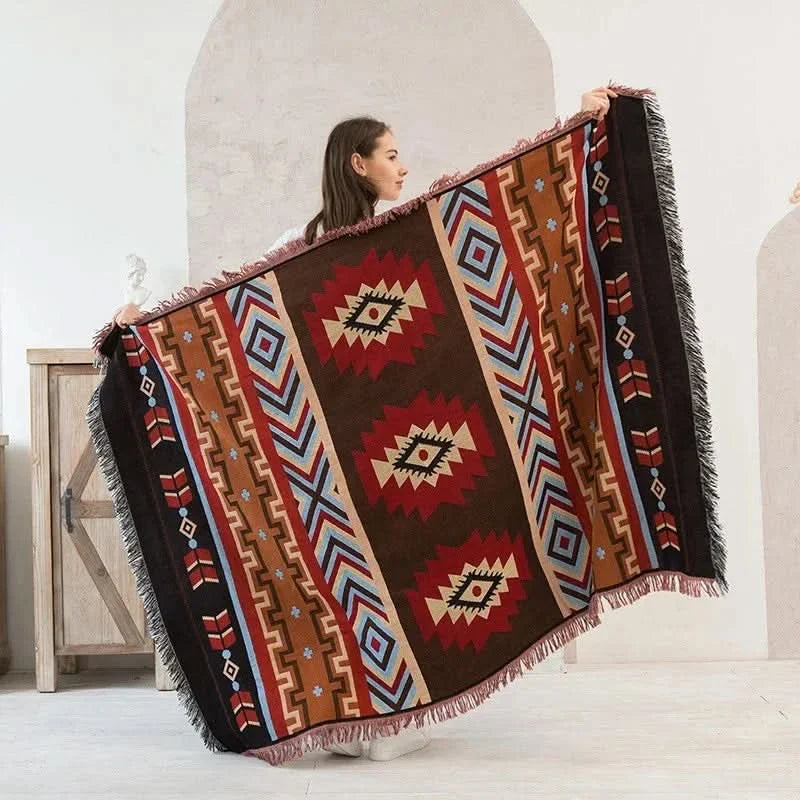 Bohemian Travel and Sofa Linen Blanket