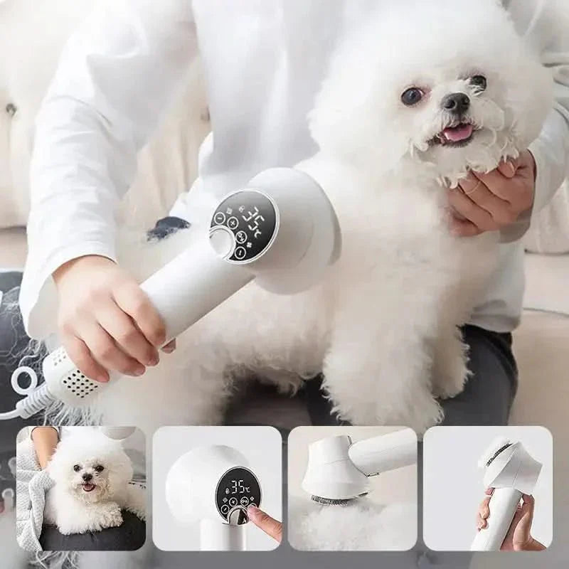 Dual-Action Pet Dryer and Brush for Effortless Grooming