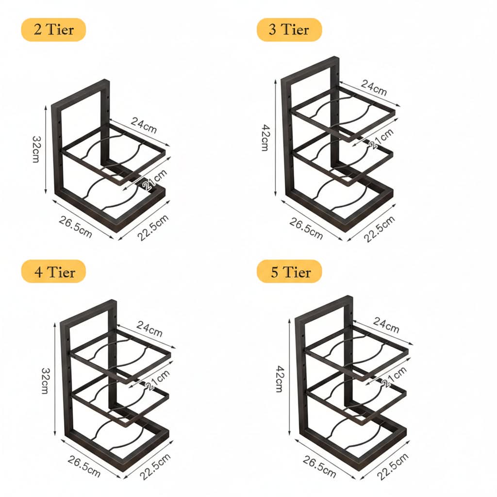 Adjustable Kitchen Shelf for Cookware and Frying Pans