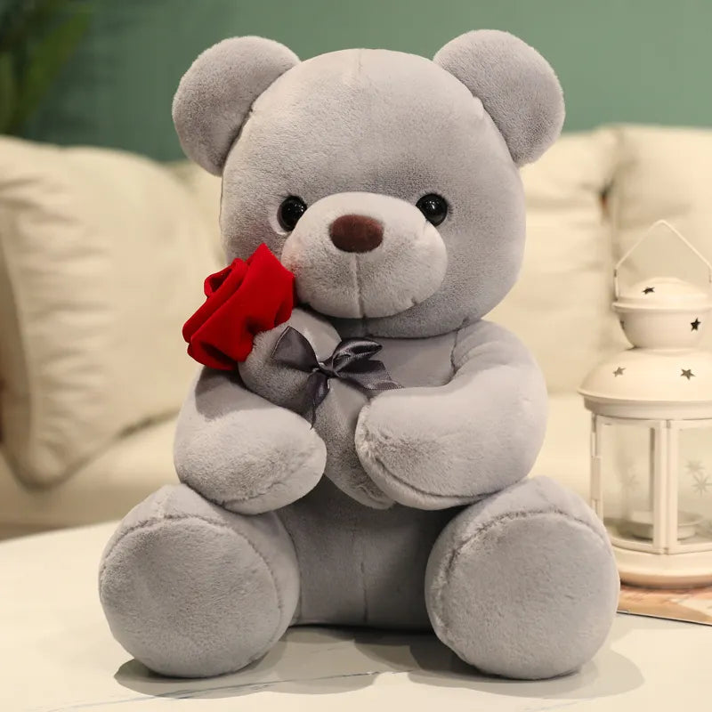 Endearing Plush Bear with Everlasting Rose