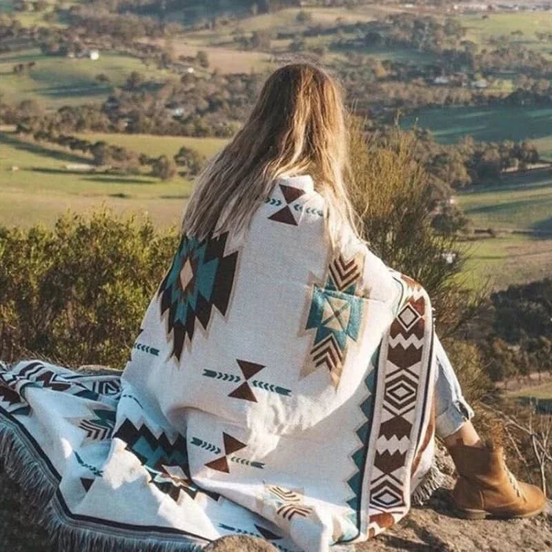 Bohemian Travel and Sofa Linen Blanket