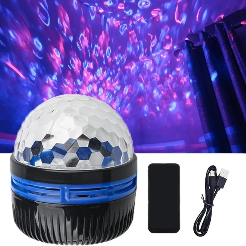 Aurora Glow Projector | Sync with Music & Remote Control | Mood Lighting | USB Rechargeable | 7.8Γ7.8Γ8.7 cm