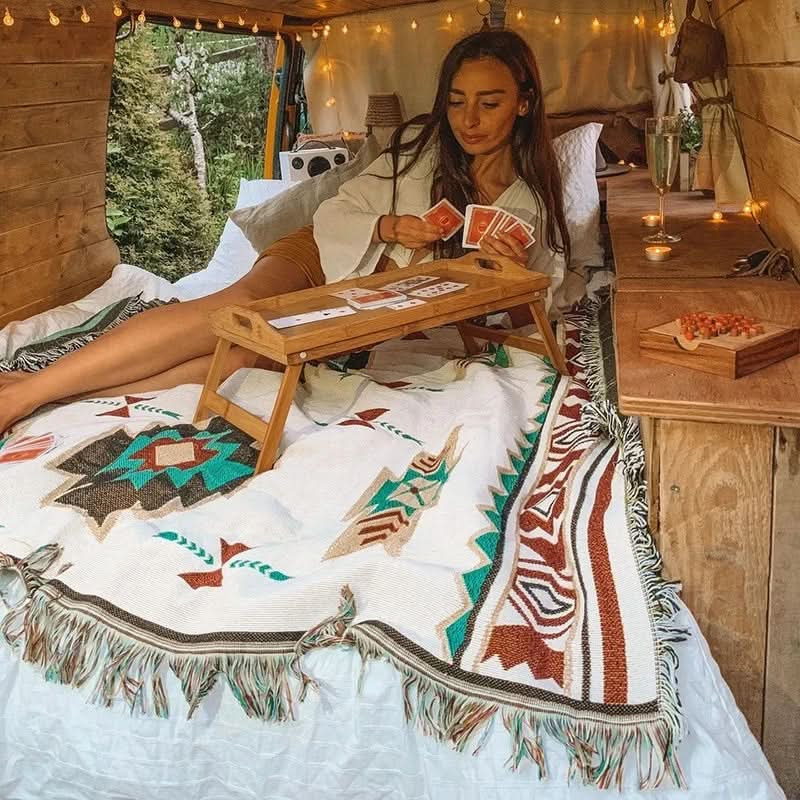 Bohemian Travel and Sofa Linen Blanket