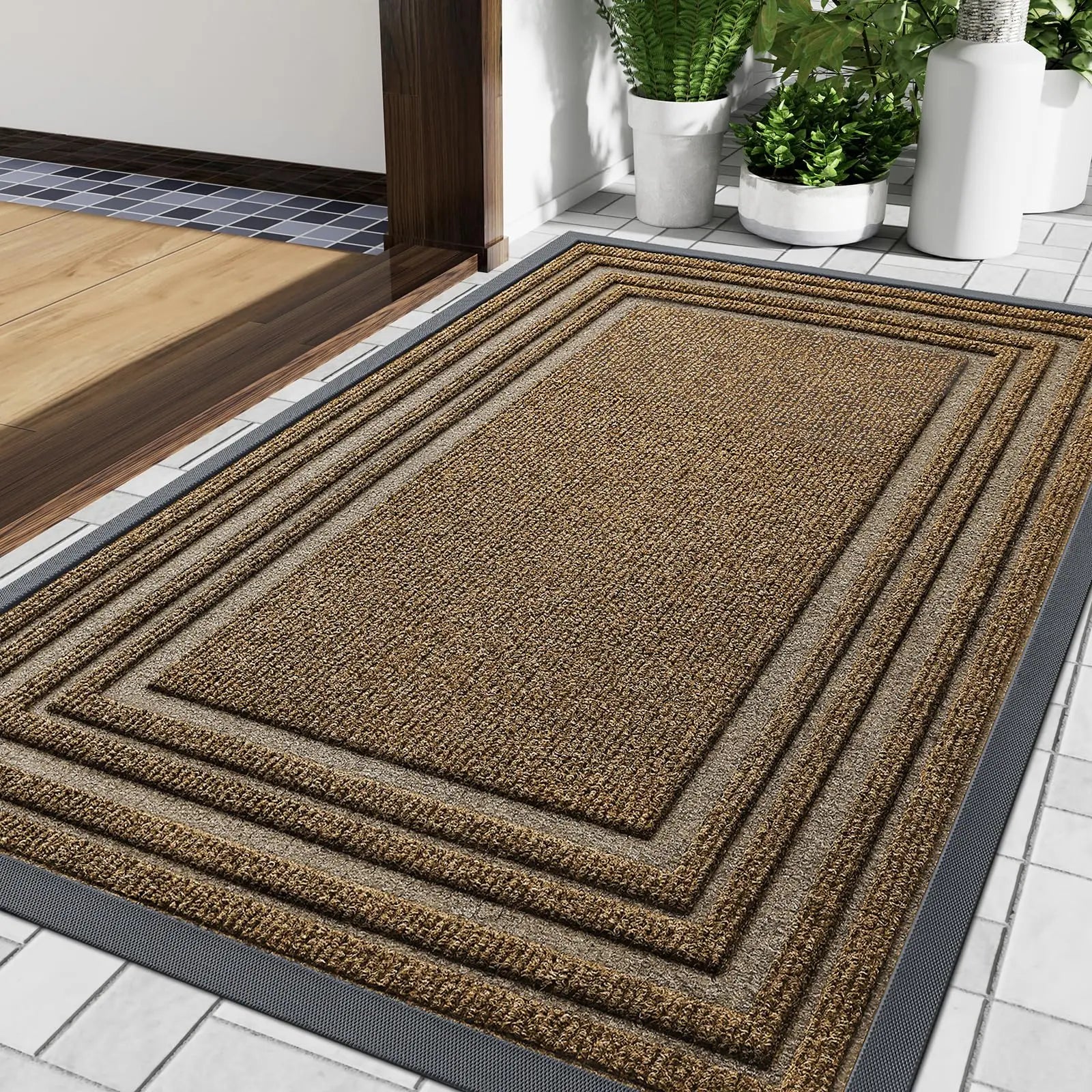 Durable Non-Slip Entrance Mat Crafted from Natural Rubber
