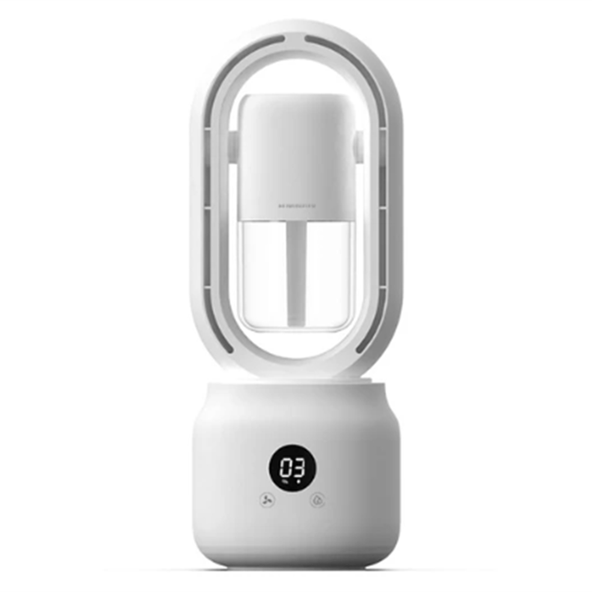 Compact Bladeless Fan with Humidifier & Gentle Night Light