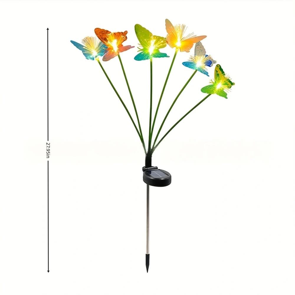 Solar Garden Lights with Fiber Optic Butterfly Design