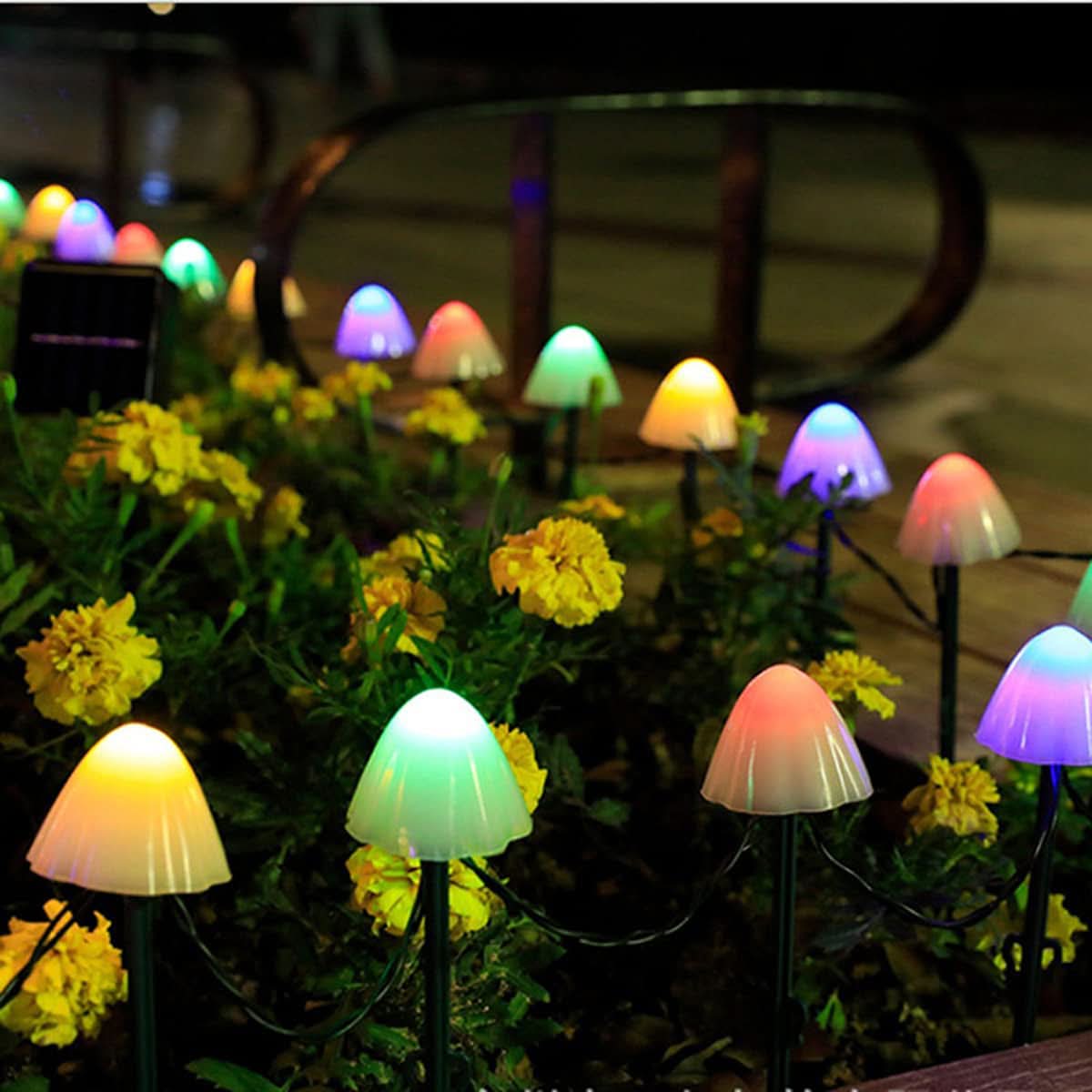 Solar Fairy Lights – Mushroom Design for Garden Decoration