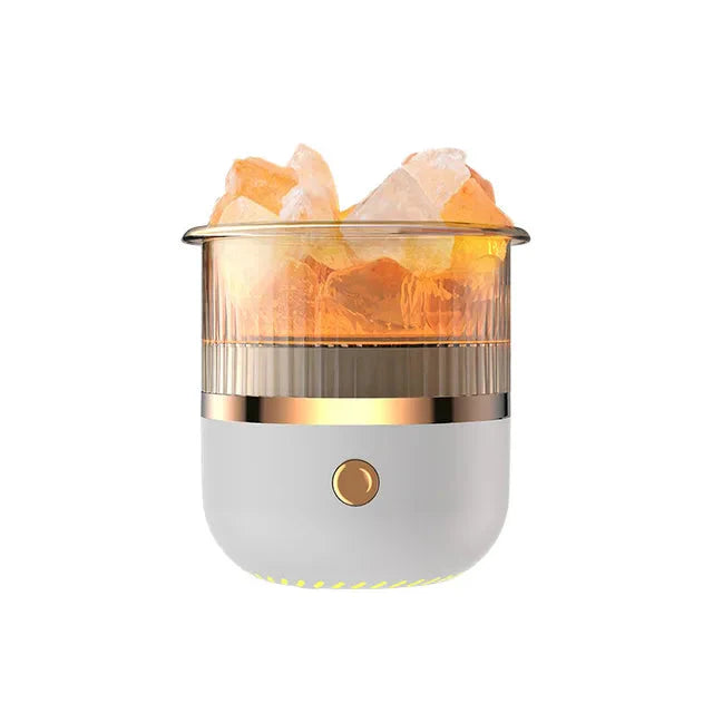Himalayan Crystal Salt Lamp with LED Light and Diffuser Function