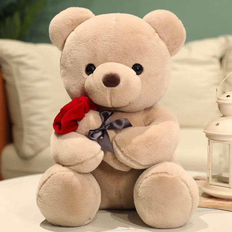 Endearing Plush Bear with Everlasting Rose