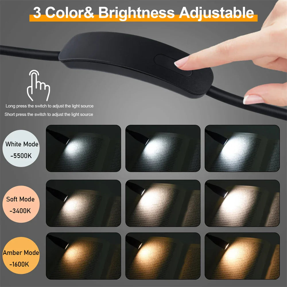 Hands-Free LED Neck Lamp | USB Rechargeable | 3 Color Modes & Adjustable Brightness | Flexible & Lightweight Design