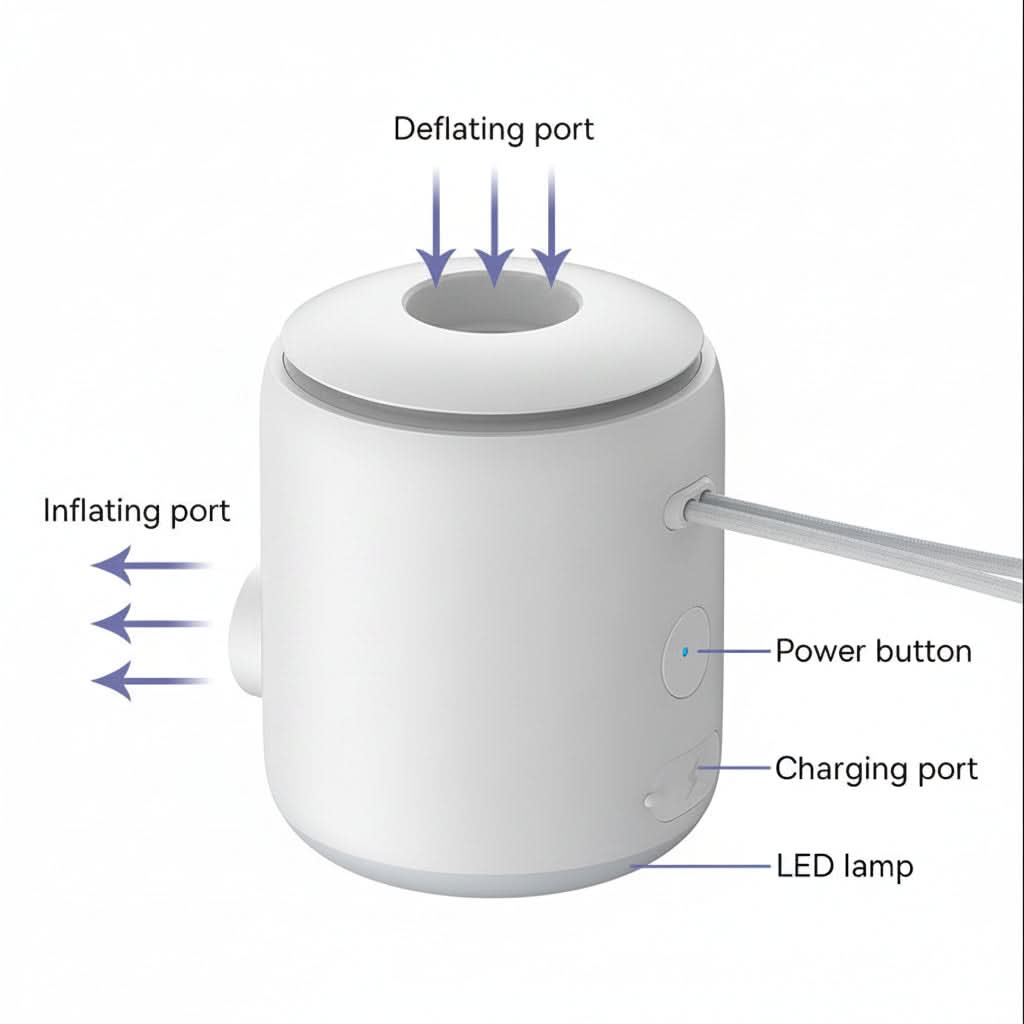 Compact Air Pump for Camping Mats and Inflatable Floats