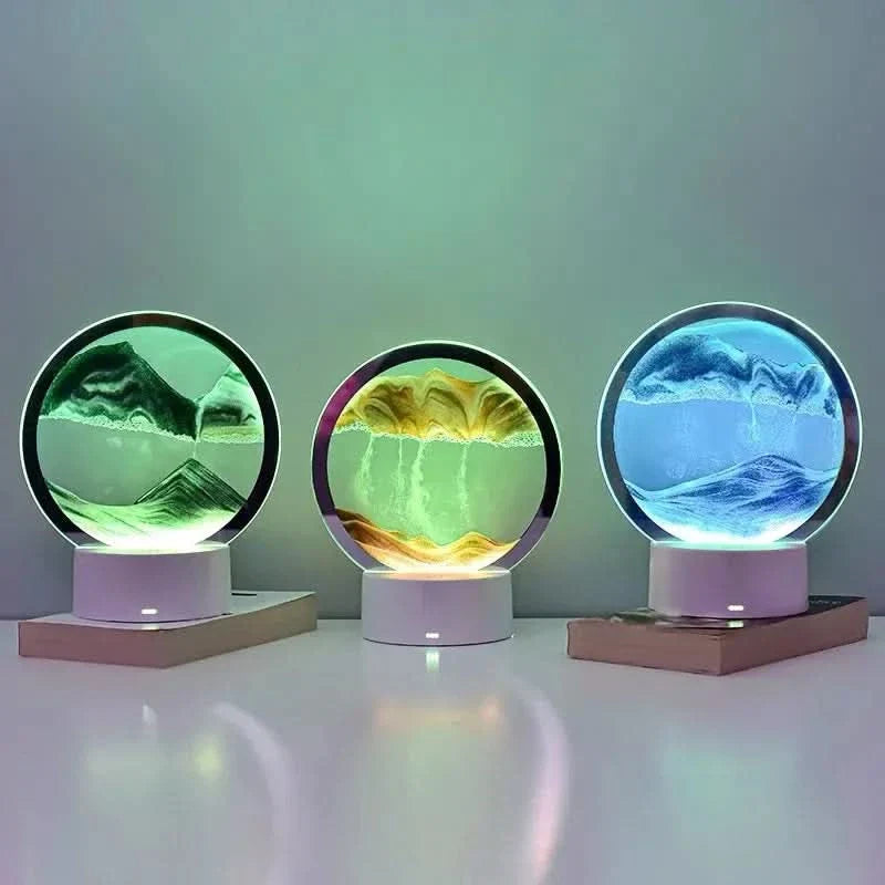 3D Hourglass Lamp Featuring Dynamic Sand Motion