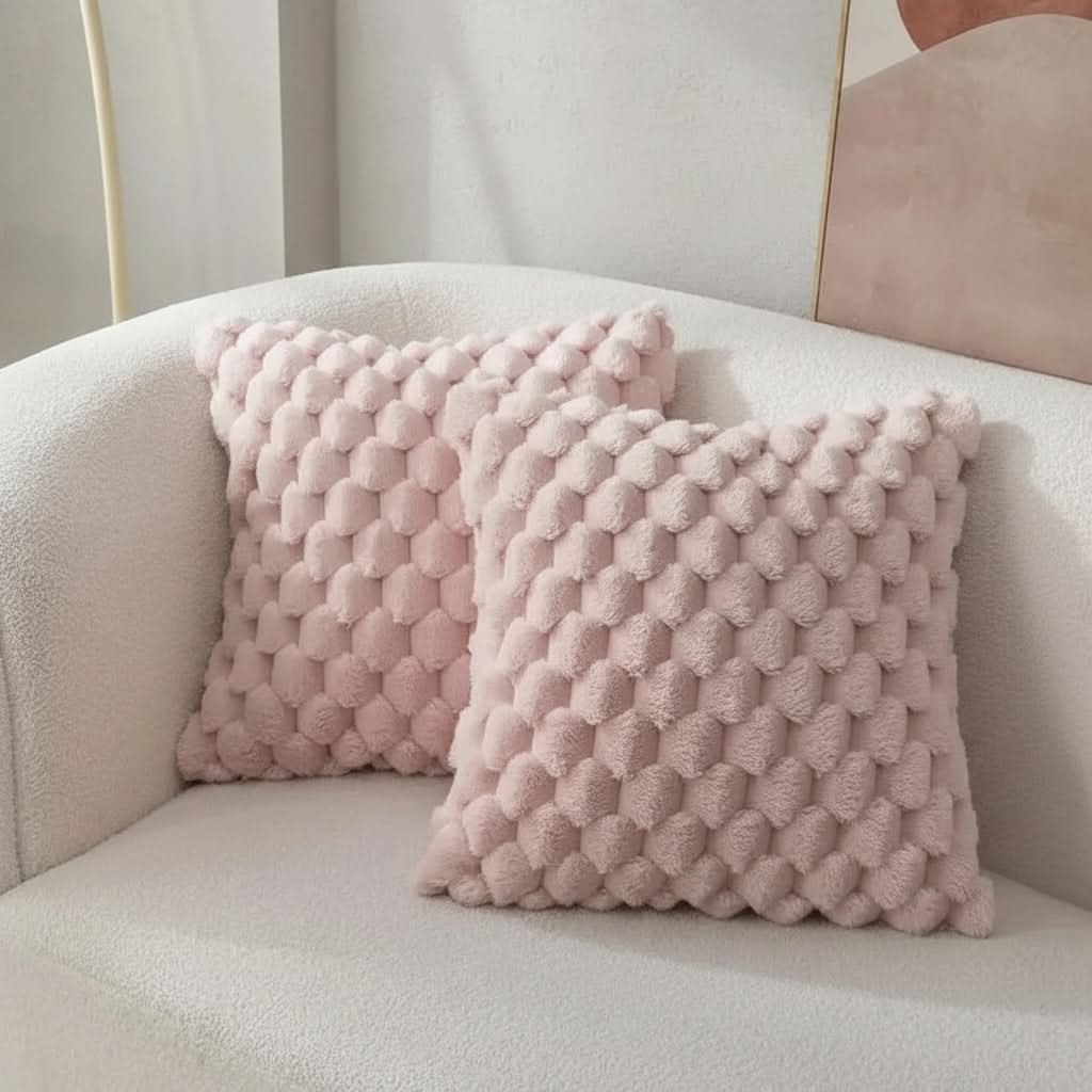 3D Textured Pillow Cover for Cozy Living Room Experience