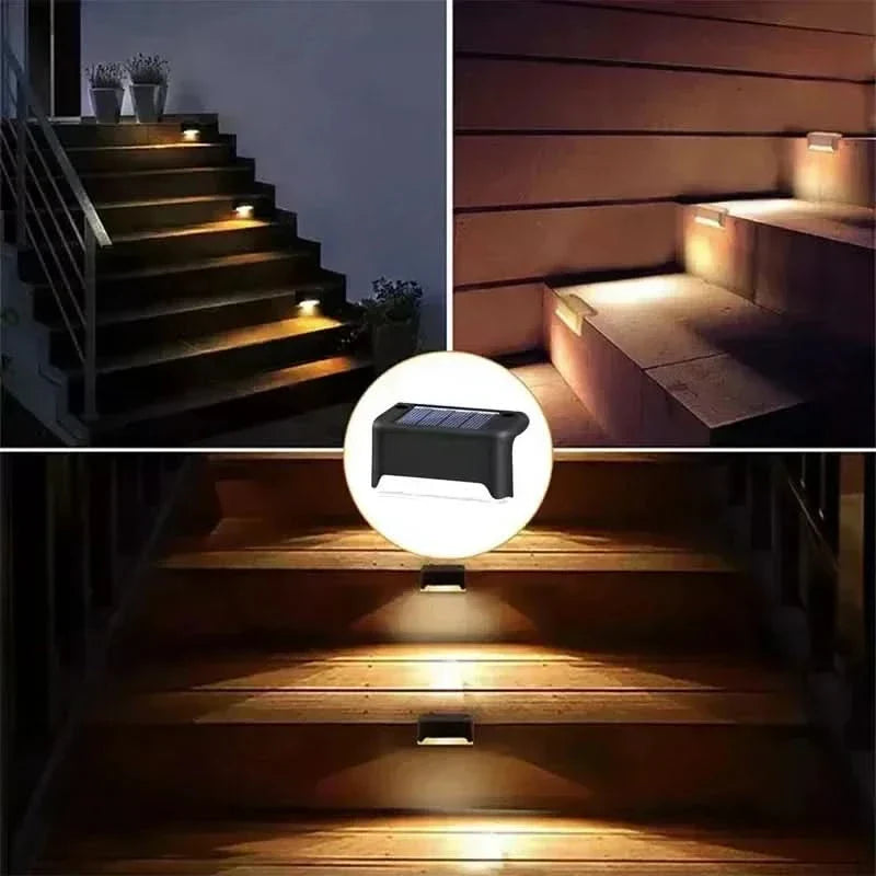 Solar-Powered LED Step Lights for Outdoor Garden Decoration