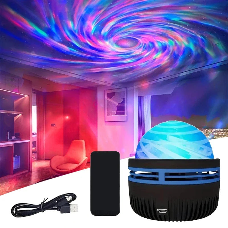 Aurora Glow Projector | Sync with Music & Remote Control | Mood Lighting | USB Rechargeable | 7.8Γ7.8Γ8.7 cm
