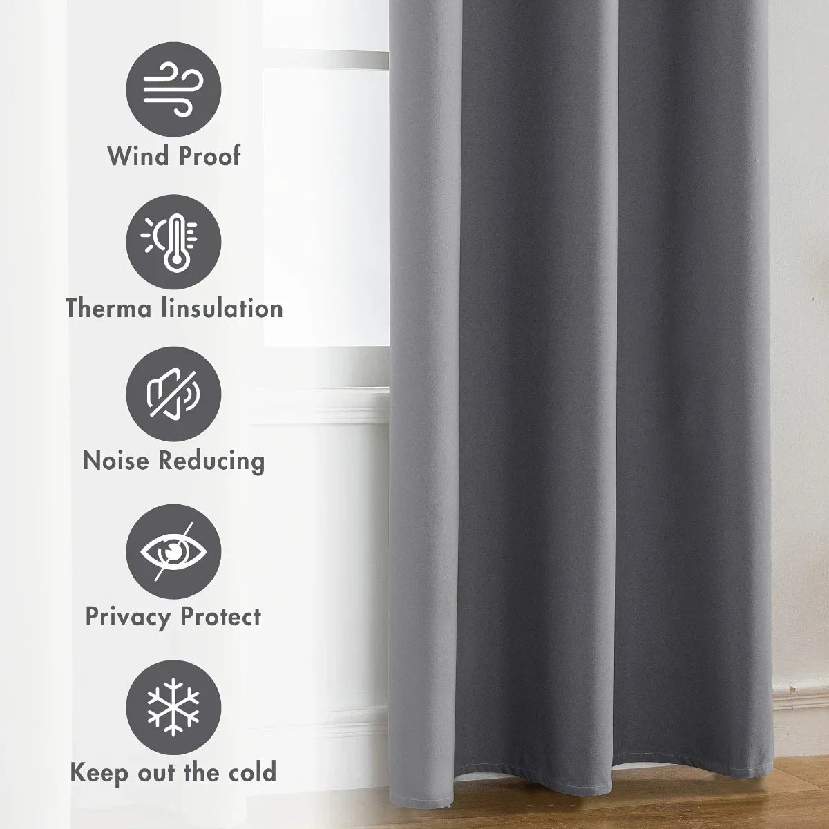 SLEEPWELL - Complete Blackout Curtains with Insulated Design for Any Room