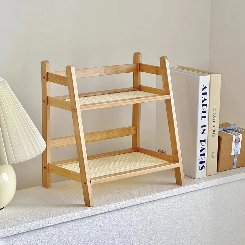 Double-Level Bamboo Organizer – Shelf for Kitchen and Office