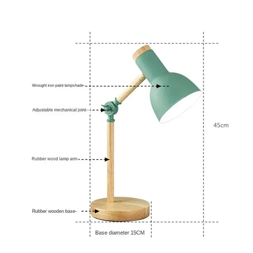 Adjustable Wooden Desk Lamp for Eye Comfort and Soft Lighting