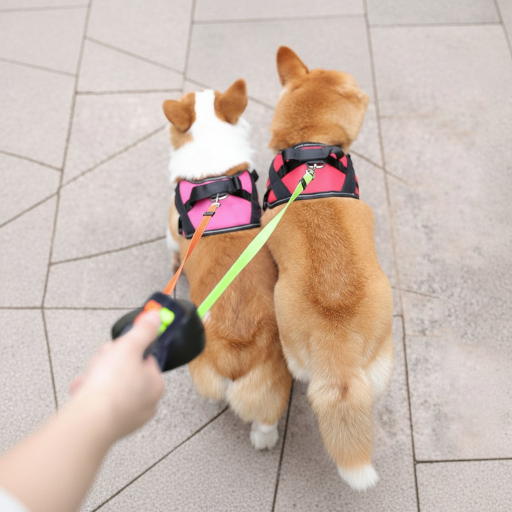 Dual Dog Walking Leash with Built-in LED Light