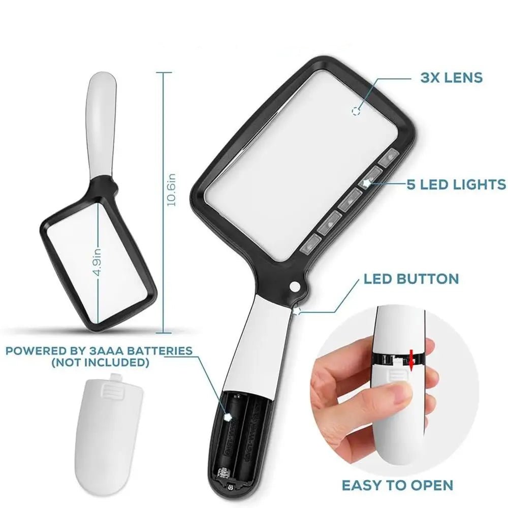 LumiView - 3x LED Handheld Magnifier for Precision Tasks