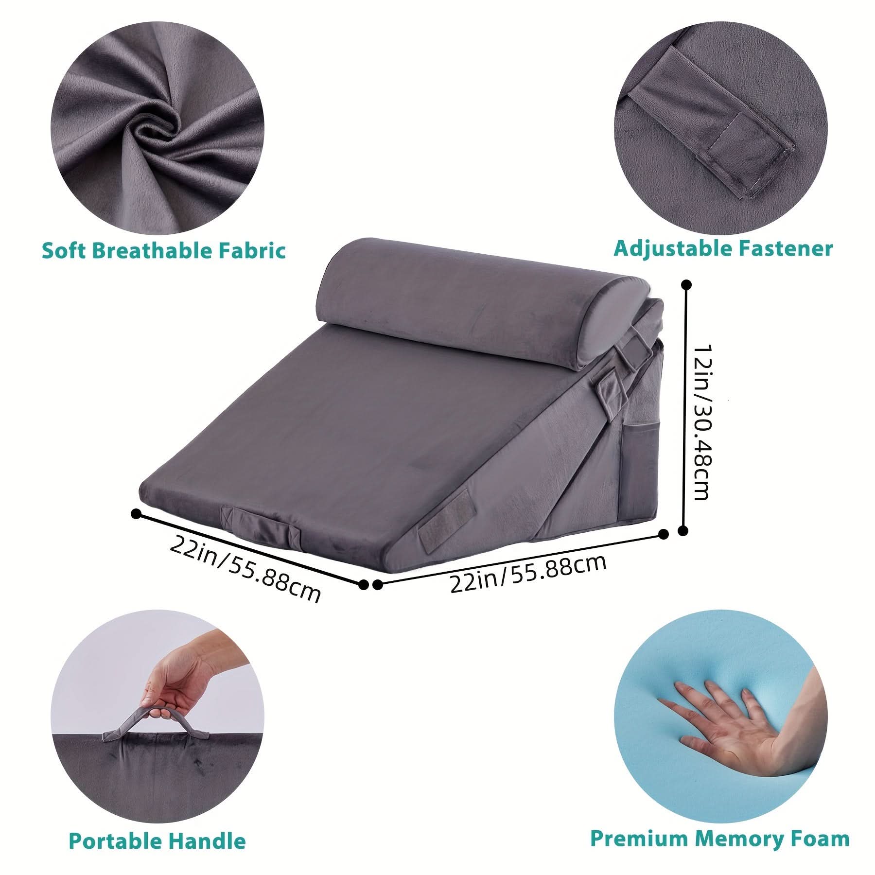 Adjustable Wedge Pillow for Back and Leg Support – Sleep Comfort