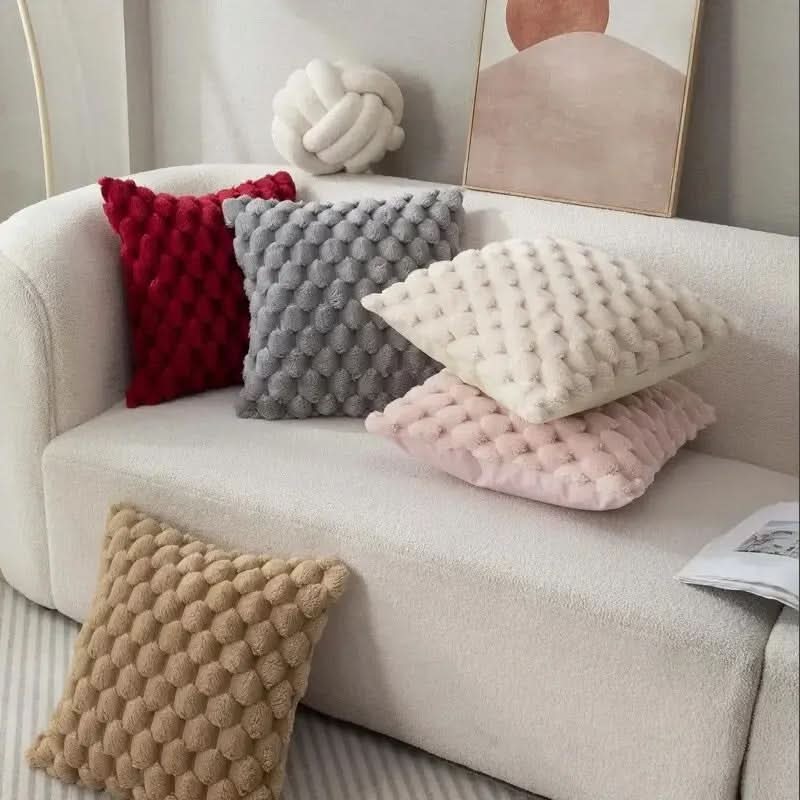 3D Textured Pillow Cover for Cozy Living Room Experience