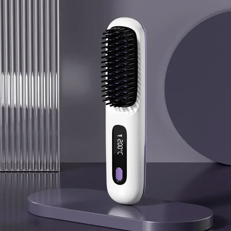 Portable Cordless Hair Smoother | USB Rechargeable & LCD Control